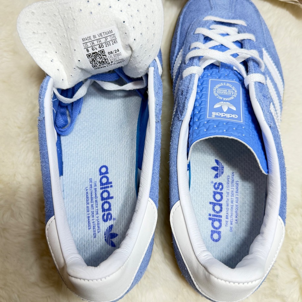 NEW Adidas Gazelle Indoor "Blue Fusion Gum" Sneakers HQ8717 Women's Size 8 - Picture 13 of 14